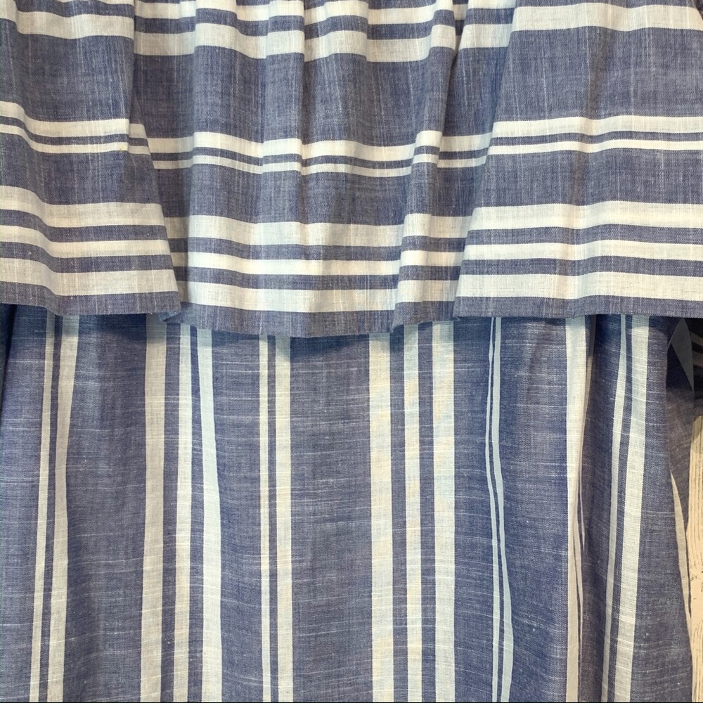 Lush Blue/Wht Cold Shoulder Striped Top Size Lrg - Picture 3 of 8